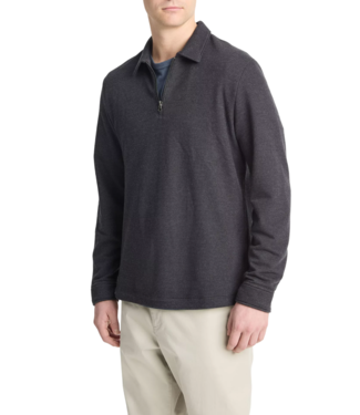 Vince Diagonal Terry Qtr Zip Polo