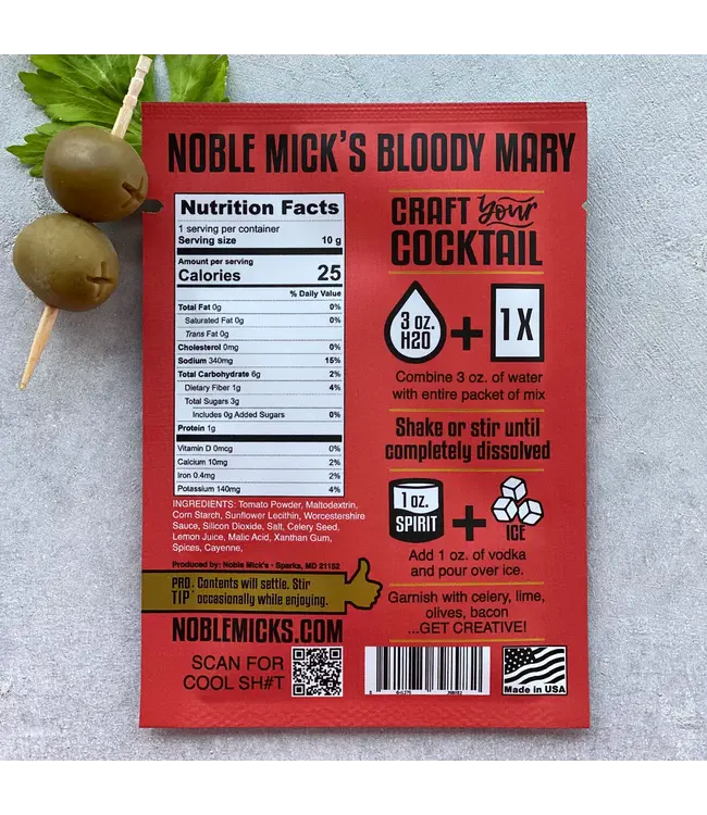 Noble Mick's Single Serve Cocktail Mix