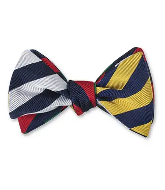 R. Hanauer Navy Quad Stripes Bowtie