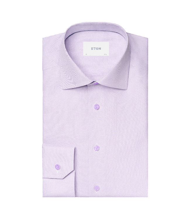 Eton Tonal Button Check Twill Shirt Slim
