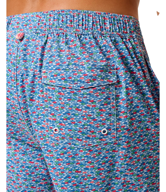 Johnnie-O Red Fin Blue Fin Swim Trunk