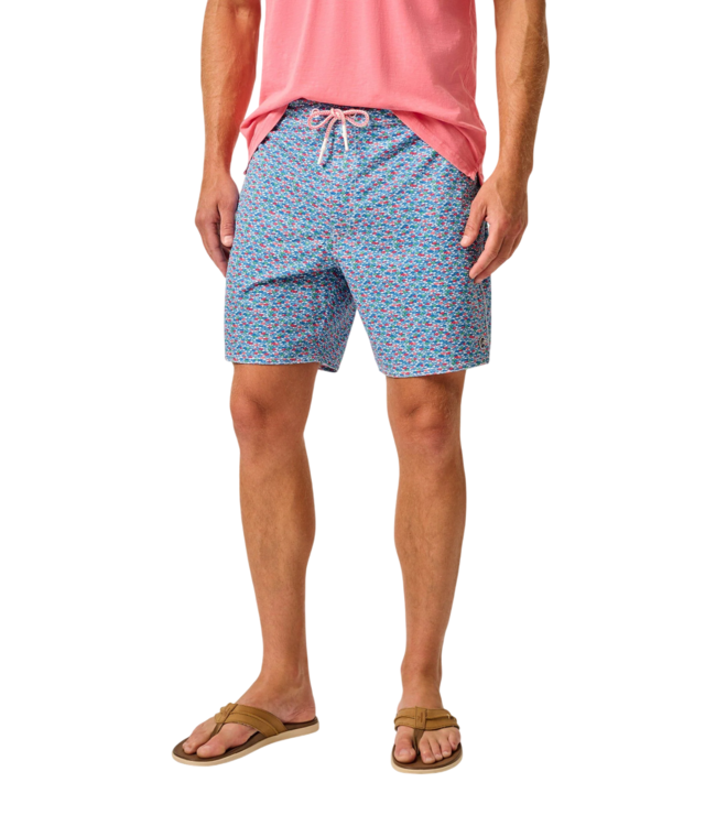 Johnnie-O Red Fin Blue Fin Swim Trunk