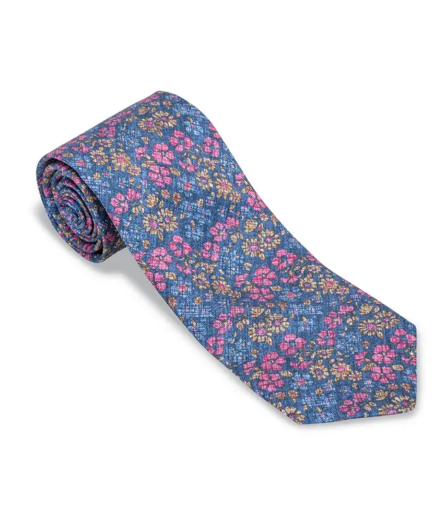 R. Hanauer Navy Alfred Floral Tie