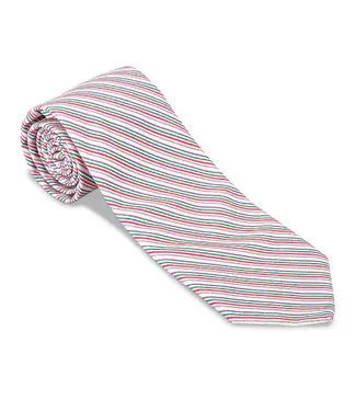 R. Hanauer Steel/Berry Avondale Stripe Tie