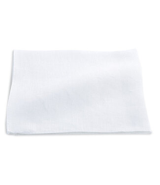 R. Hanauer White Linen Pocket Square