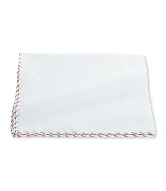 R. Hanauer White Cotton w/ Henna Border Pocket Square
