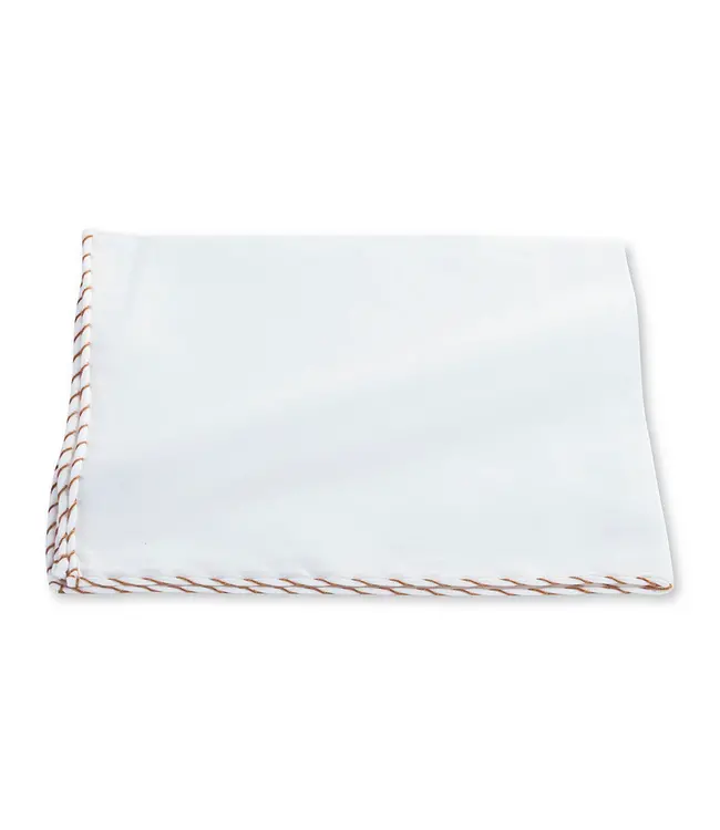 R. Hanauer White Cotton w/ Henna Border Pocket Square