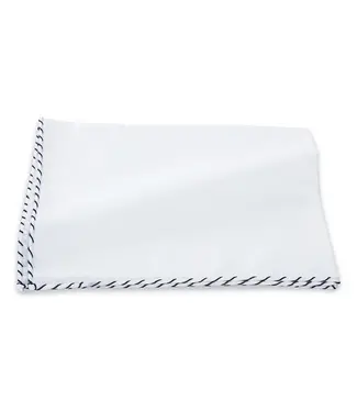 R. Hanauer White Cotton w/ Navy Pocket Square