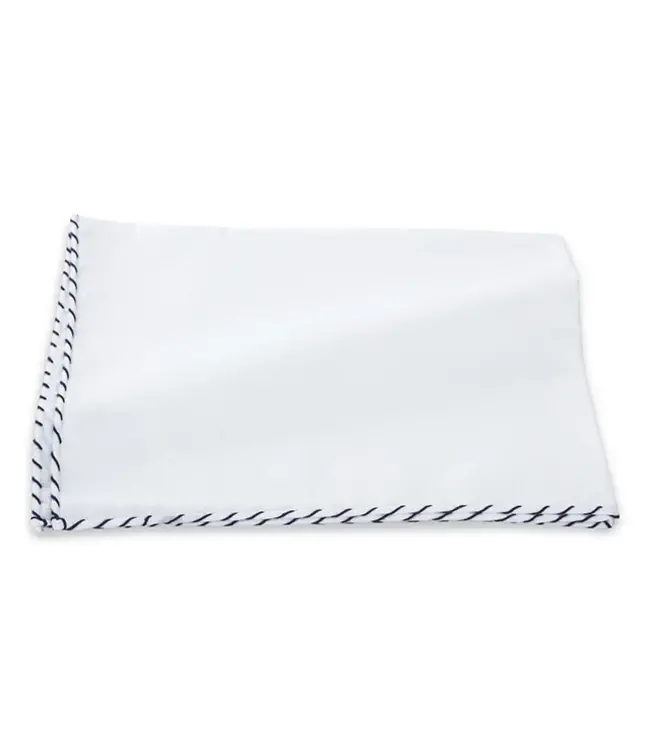 White Cotton w/ Navy Pocket Square