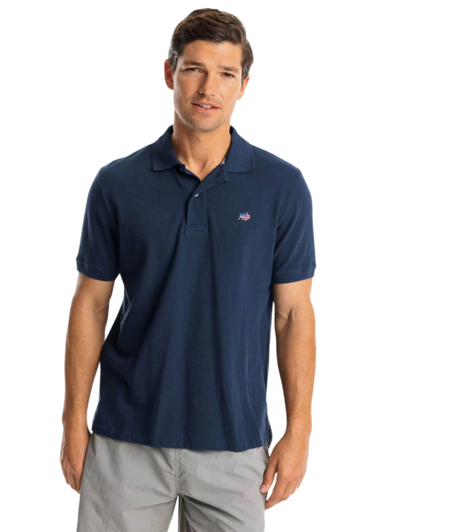 Southern Tide Driver Fintastic Catch Polo Cerulean