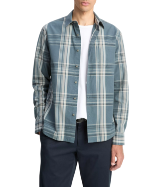 Vince Lorimer Plaid French Placket Shirt