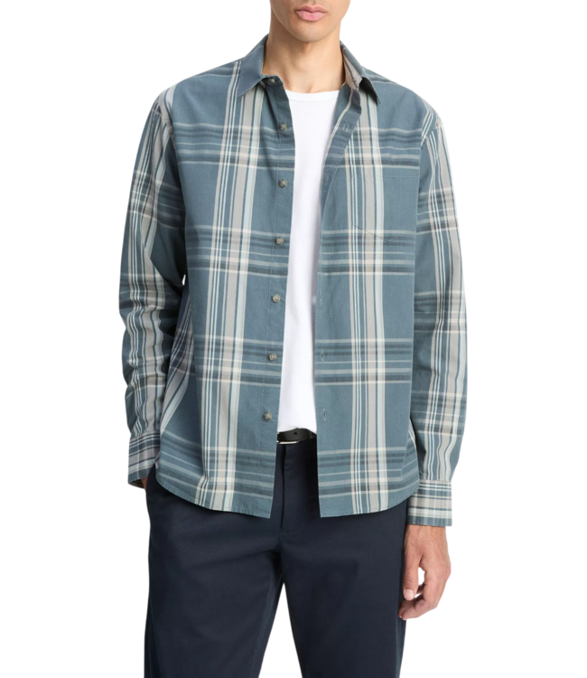 Vince Lorimer Plaid French Placket Shirt