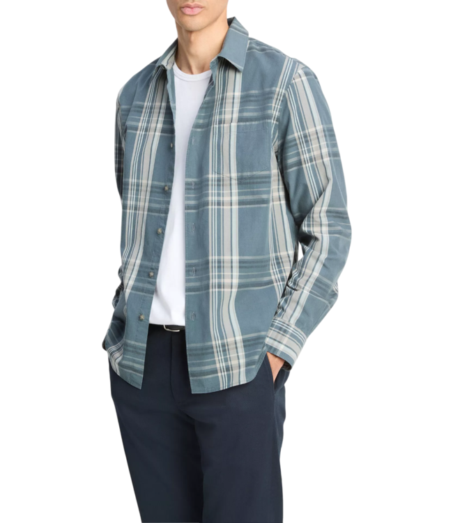 Vince Lorimer Plaid French Placket Shirt