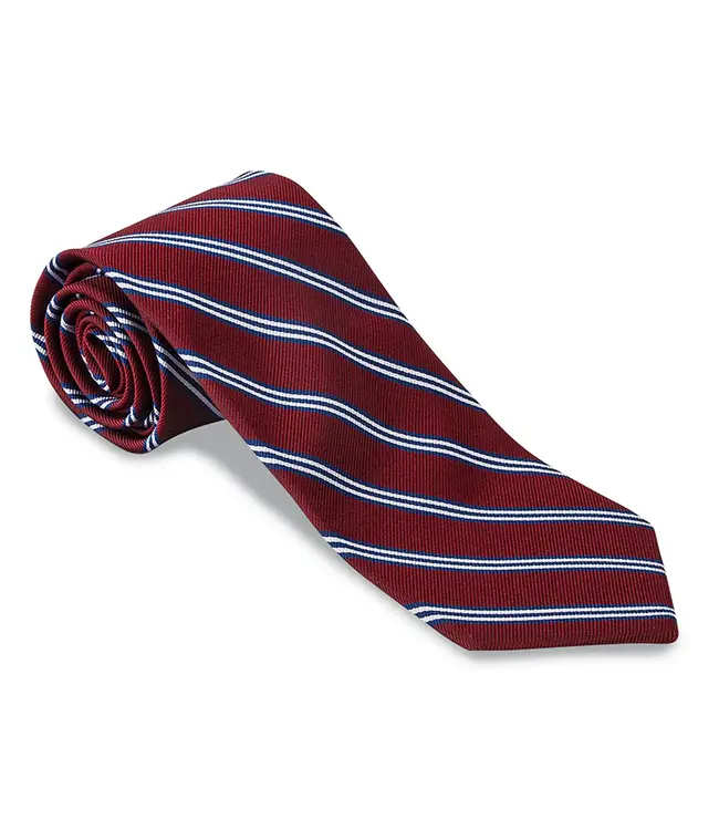 R. Hanauer Burgundy Brooks Stripe Tie