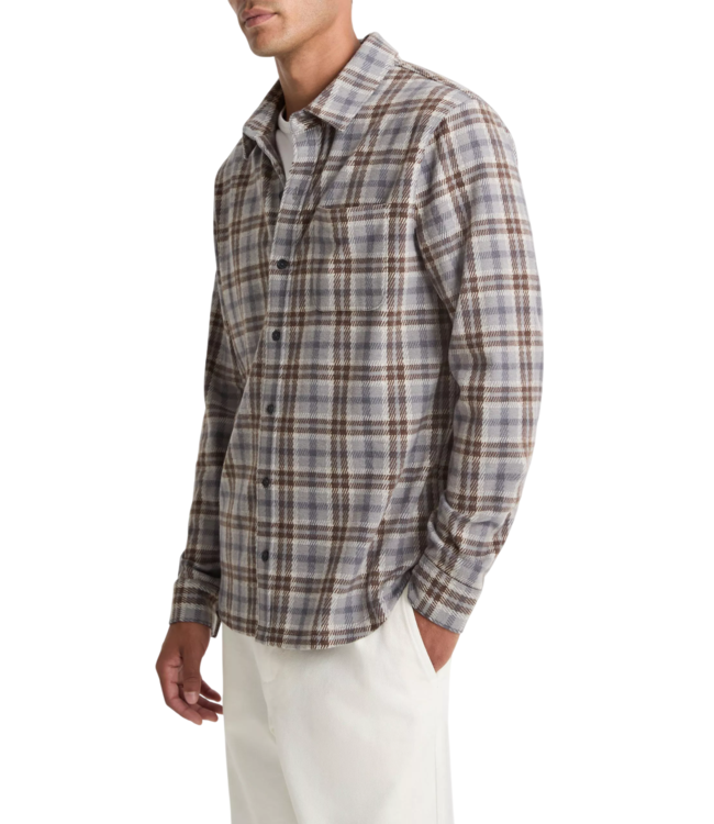 Vince Plaid Knit Shirt Jacket