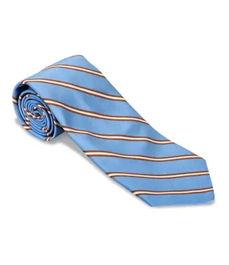 R. Hanauer Cobalt/Mahogany Queens Stripe Tie