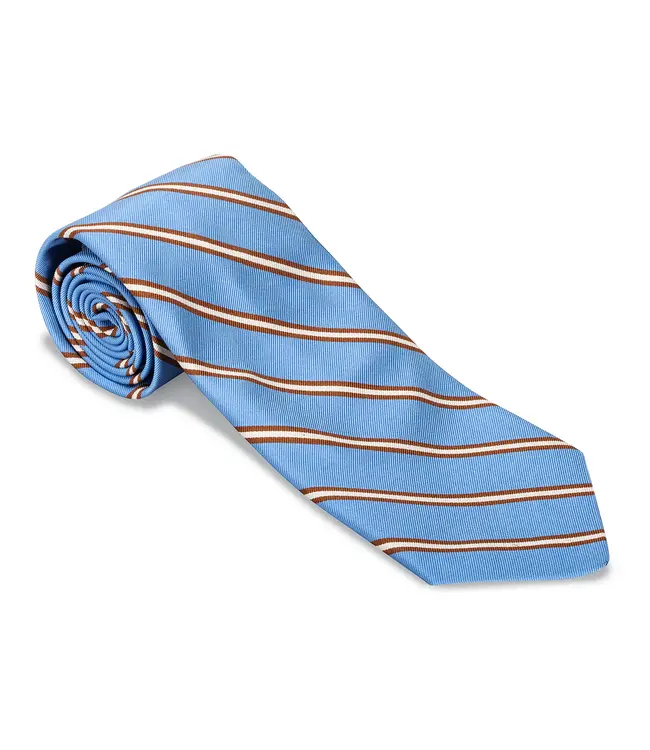 Cobalt/Mahogany Queens Stripe Tie