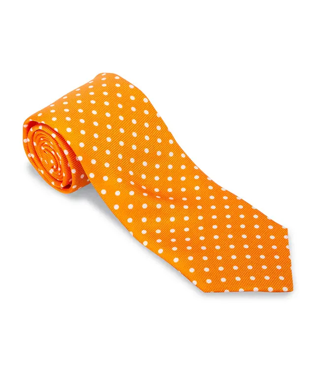R. Hanauer Orange/White Windsor Dots Tie
