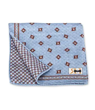 R. Hanauer Blue Diamond Houndstooth Pocket Square