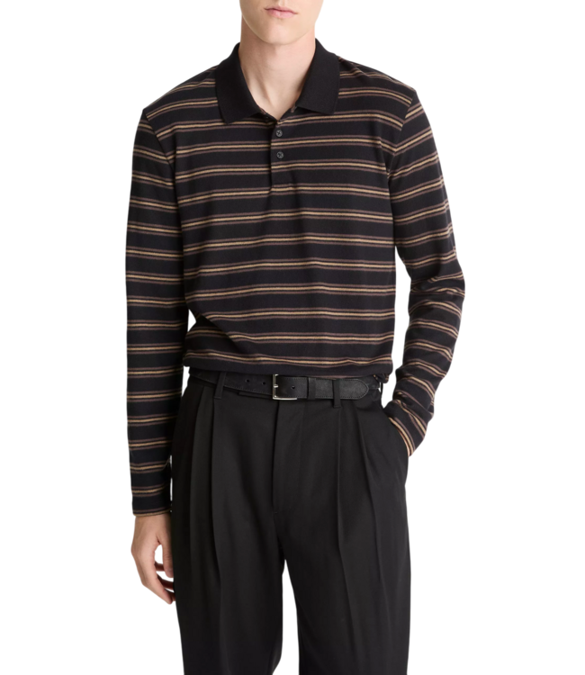 Vince Striped Jersey L/S Polo