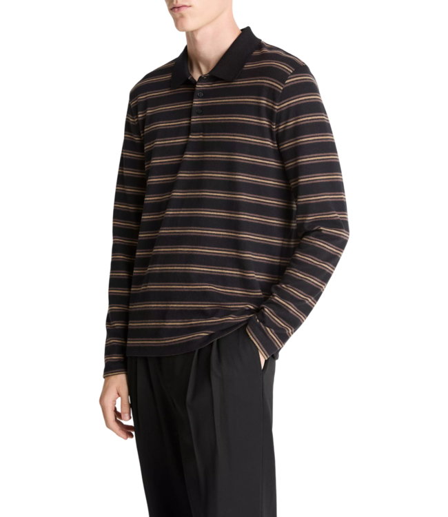 Vince Striped Jersey L/S Polo