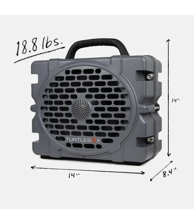 Turtlebox The Grande Large Outdoor Waterproof Speaker - Gray
