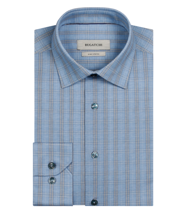 Bugatchi OHHH Cotton James Shirt - Air Blue Stripes