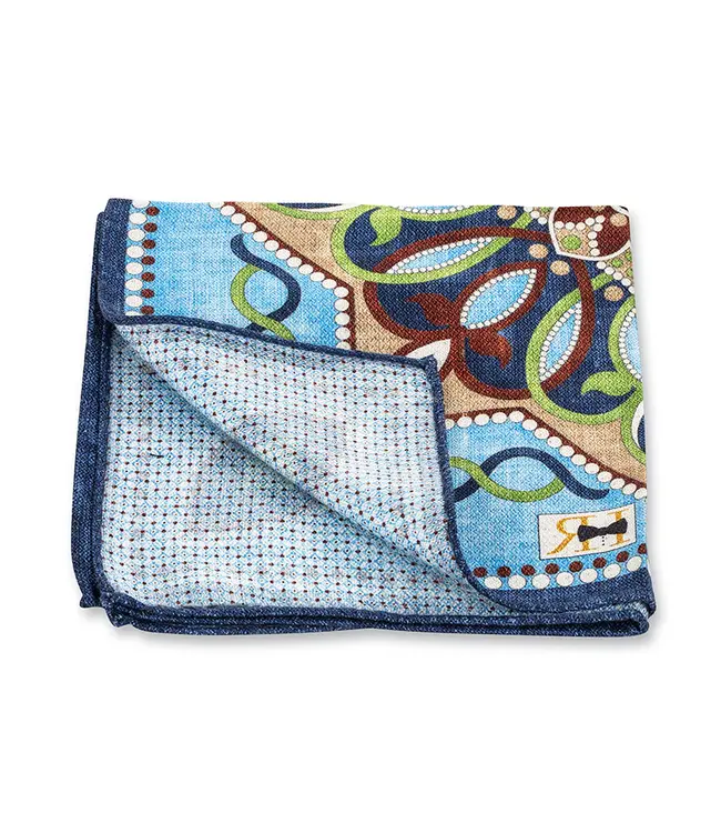 R. Hanauer Lt Blue Large Medallion Micro