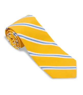 R. Hanauer Brass/Cobalt Banks Stripe Tie