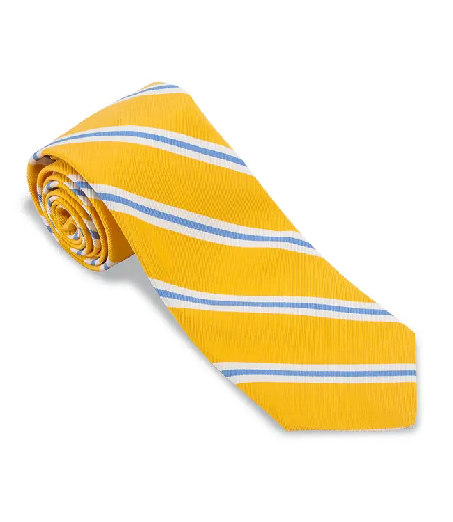 R. Hanauer Brass/Cobalt Banks Stripe Tie