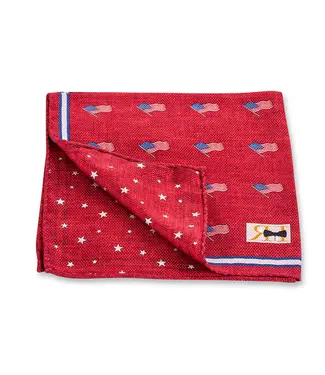 R. Hanauer Red American Flag Pocket Square