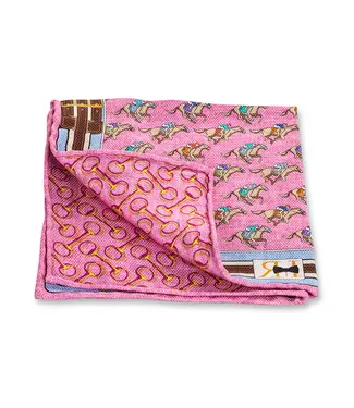 R. Hanauer Pink Derby Pocket Square