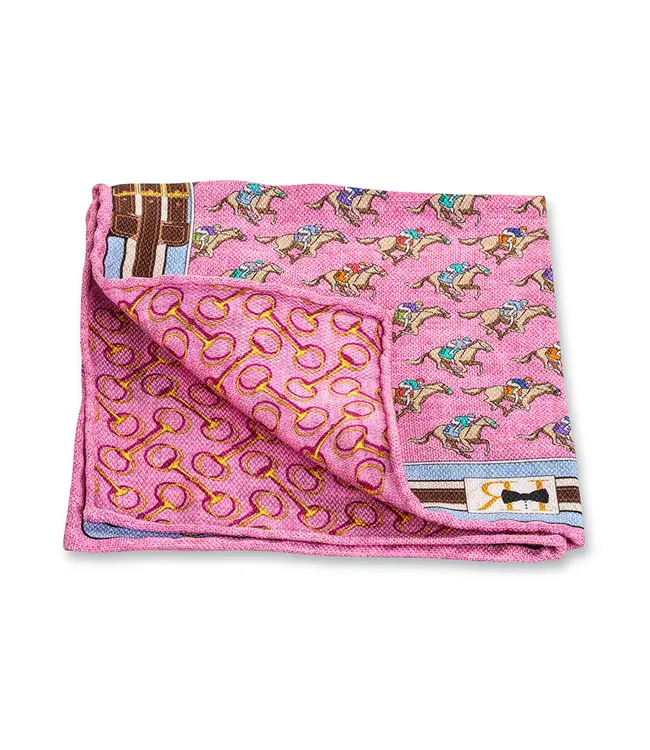 R. Hanauer Pink Derby Pocket Square