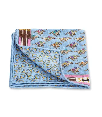 R. Hanauer Lt. Blue Derby Pocket Square