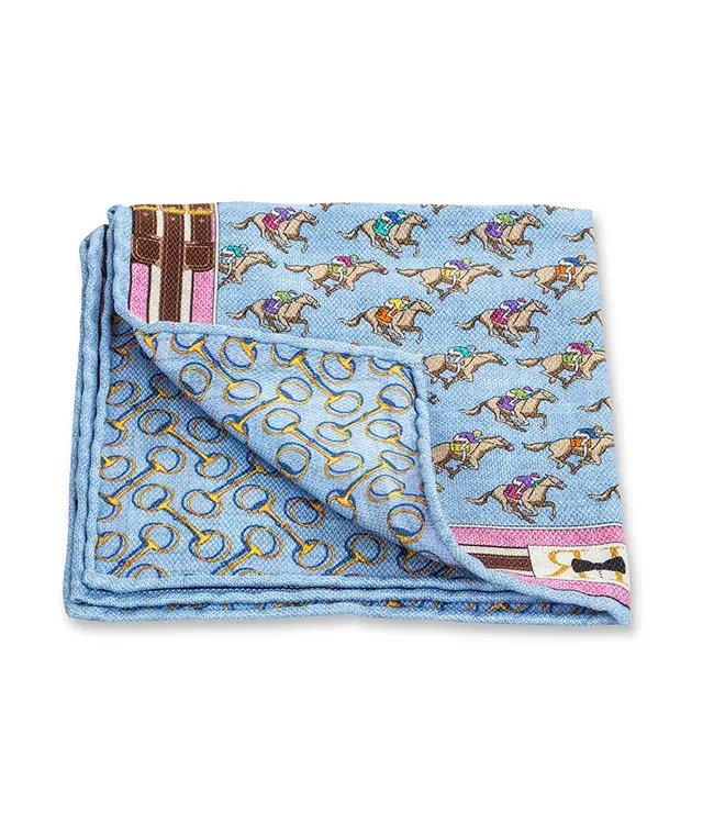 R. Hanauer Lt. Blue Derby Pocket Square