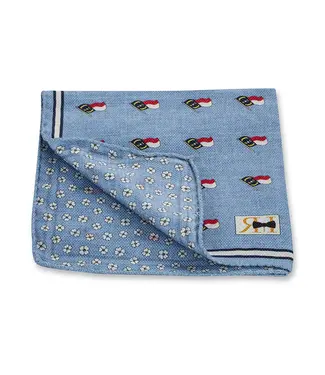 R. Hanauer Lt. Blue NC Flag Pocket Square