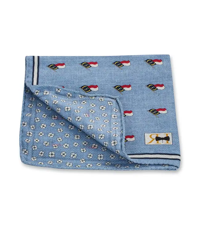 R. Hanauer Lt. Blue NC Flag Pocket Square