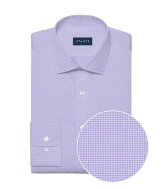 Stantt Performance Purple Houndstooth Dress Shirt