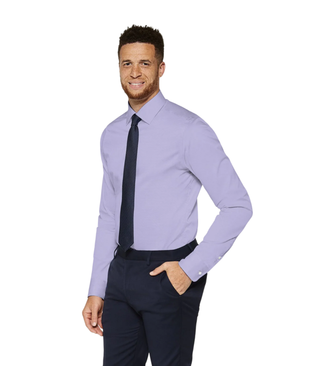 Stantt Performance Purple Houndstooth Dress Shirt