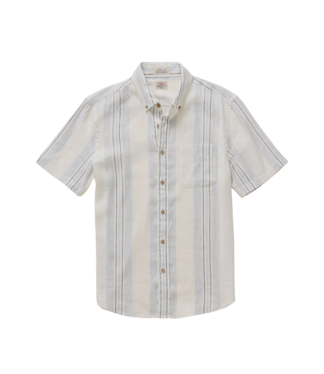 Faherty Short Sleeve Breeze Shirt - River Shore Stripe