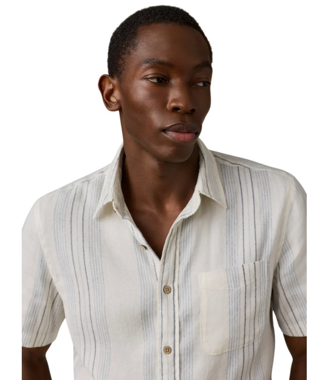 Faherty Short Sleeve Breeze Shirt - River Shore Stripe