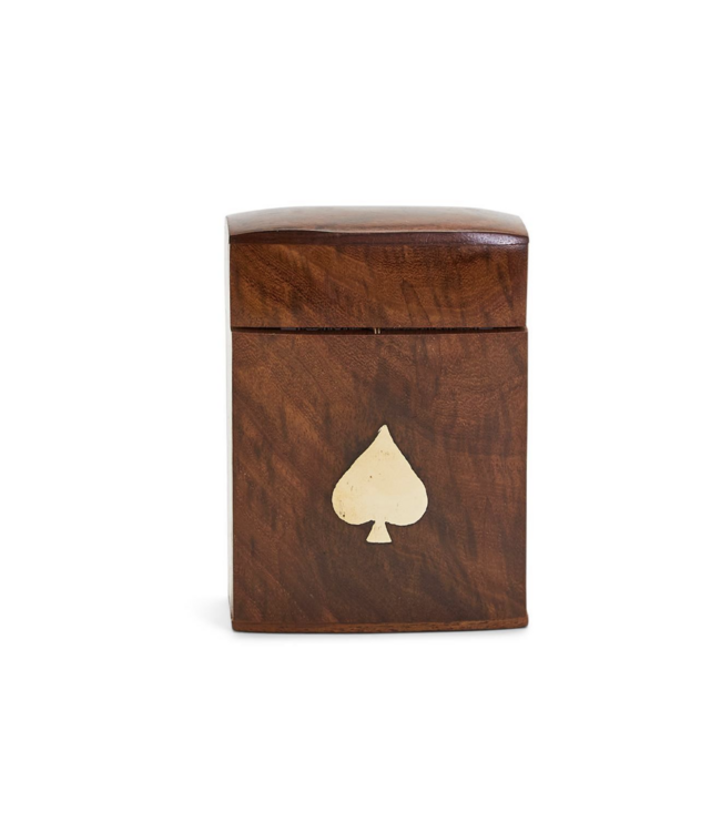 Wood Crafted Playing Card Set in Wooden Box