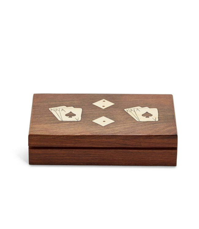 Wood Crafted Playing Card/Dice Game Set