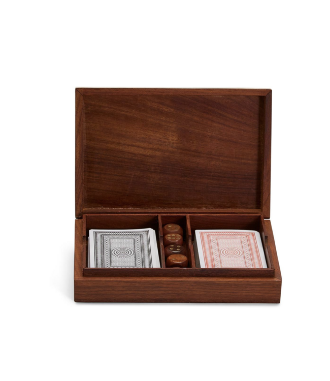 Wood Crafted Playing Card/Dice Game Set