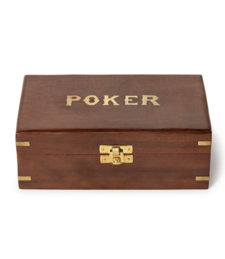 Two's Company Poker Set in Wood Box