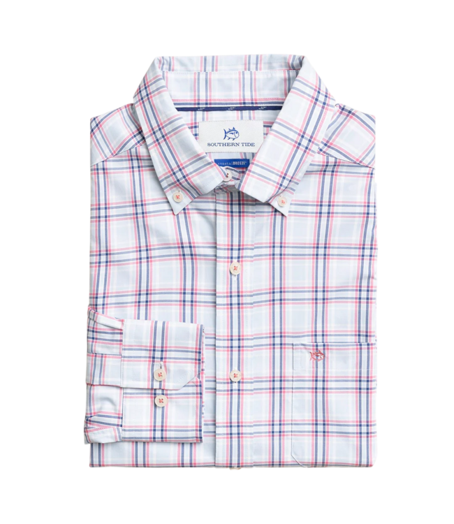 Southern Tide Coastal Breeze Schooner Cove Sport Shirt - Dewdrop Blue