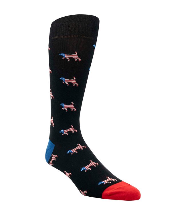 American Flag Dog Socks - Black