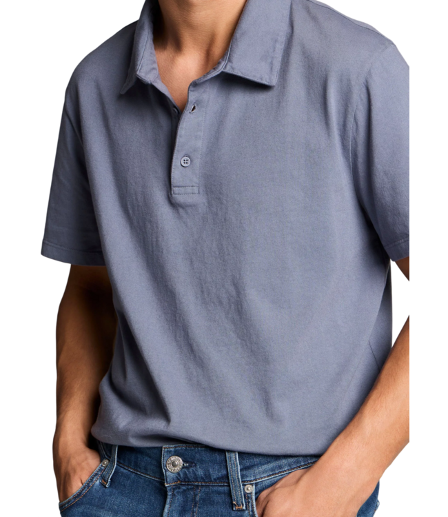 Garment Dye Short Sleeve Polo Shirt - Washed Hawk Blue