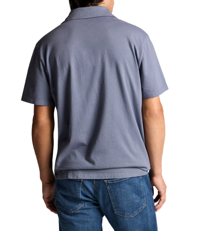 Garment Dye Short Sleeve Polo Shirt - Washed Hawk Blue