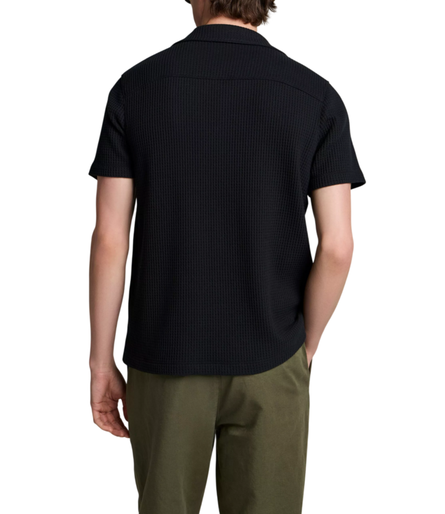 Macro Waffle Short Sleeve Cabana Shirt - Coastal Blue